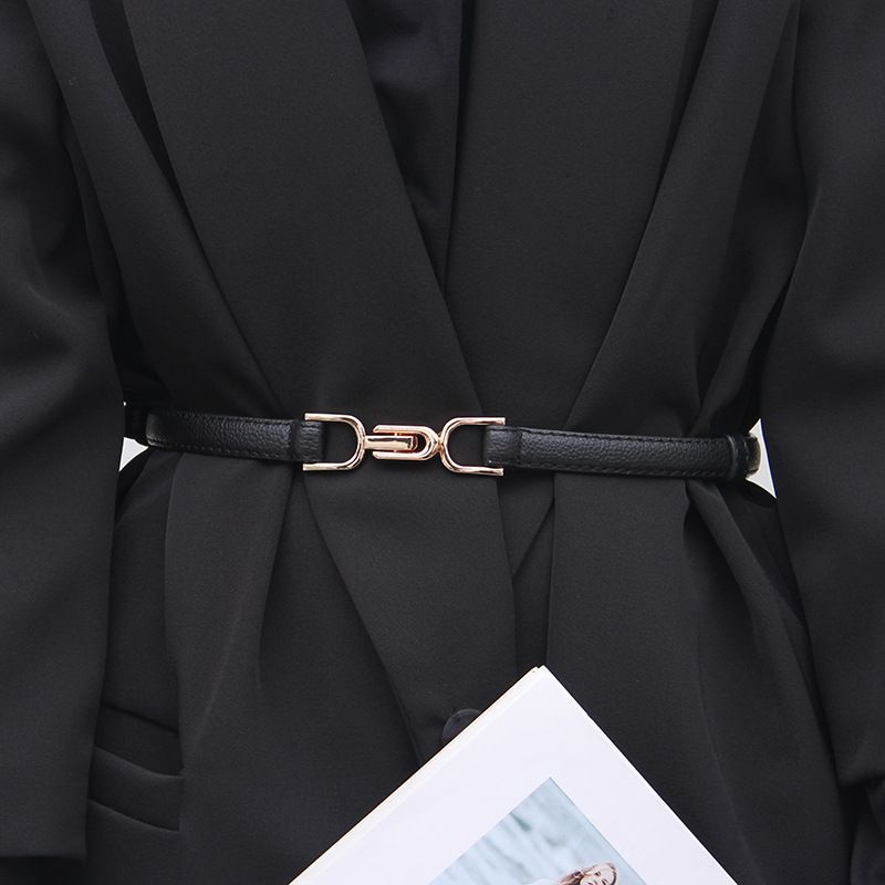Trendy casual smooth buckle women's belt Korean version simple ins style decoration casual pants belt for women