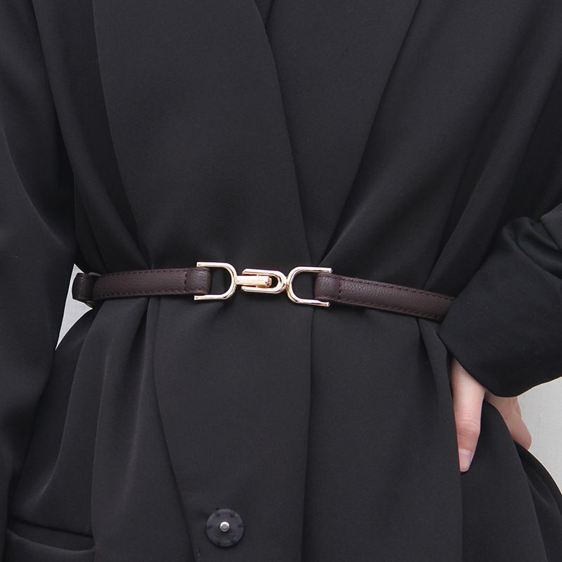 Trendy casual smooth buckle women's belt Korean version simple ins style decoration casual pants belt for women