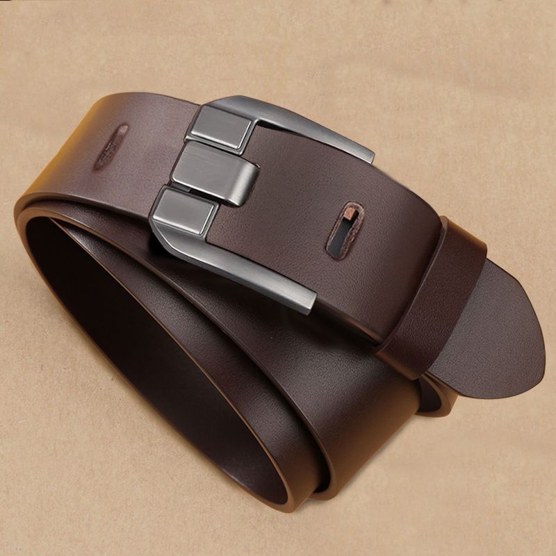 120cm New Belt PU Men's Belt Real Cow Leather Belt Casual Versatile Men's Pin Buckle Belt