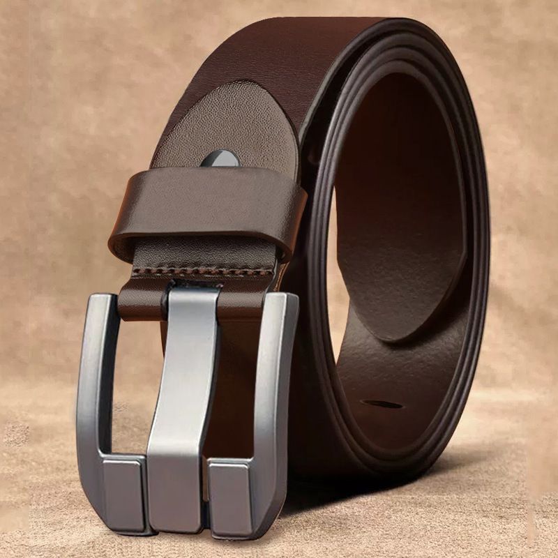 120cm New Belt PU Men's Belt Real Cow Leather Belt Casual Versatile Men's Pin Buckle Belt