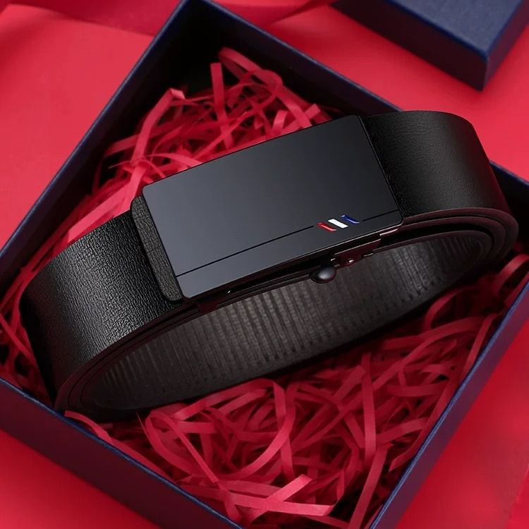120cm Toothless automatic buckle belt, men's inner belt, fashionable and versatile business belt, young people's pants belt