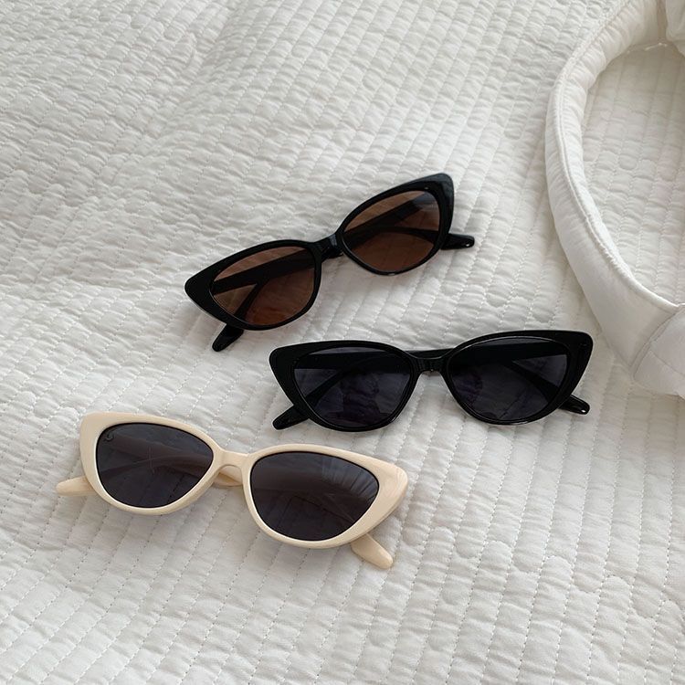 High-end retro versatile cat-eye pink sunglasses women's sunscreen face small frame sunglasses