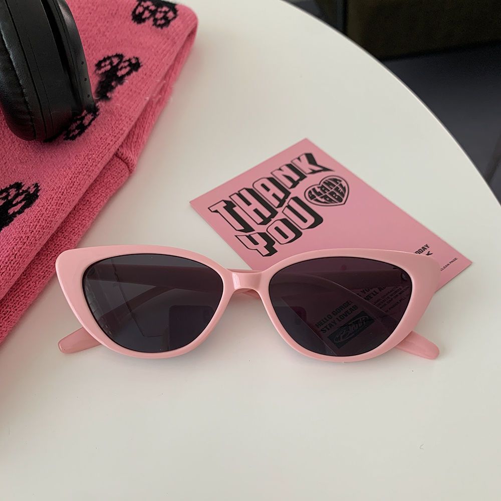 High-end retro versatile cat-eye pink sunglasses women's sunscreen face small frame sunglasses