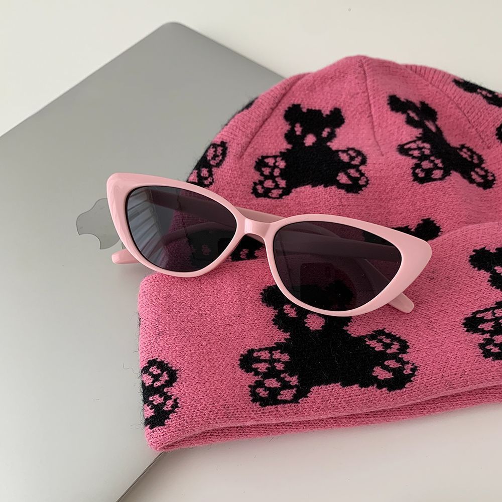 High-end retro versatile cat-eye pink sunglasses women's sunscreen face small frame sunglasses
