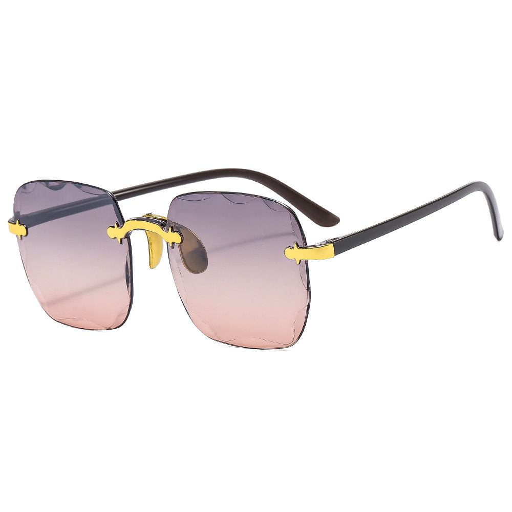 Rimless cut edge sunglasses Internet celebrity trend sunglasses women's fashion i korean version UV protection too
Male glasses