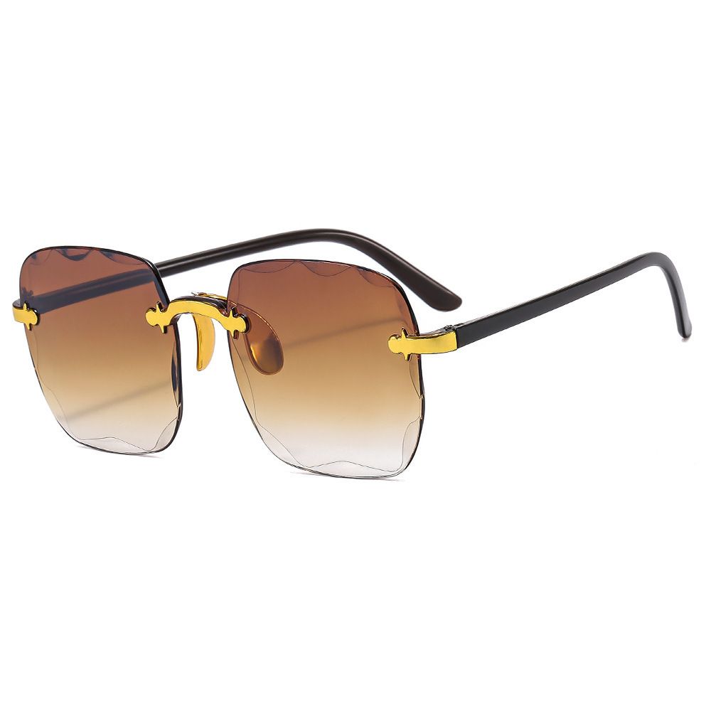 Rimless cut edge sunglasses Internet celebrity trend sunglasses women's fashion i korean version UV protection too
Male glasses