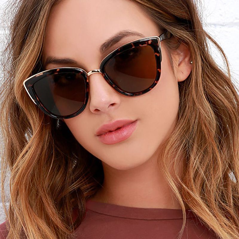 Hot Selling Glasses European and American Trend Women's Cat Eye Sunglasses Personality Leopard Print Sunglasses