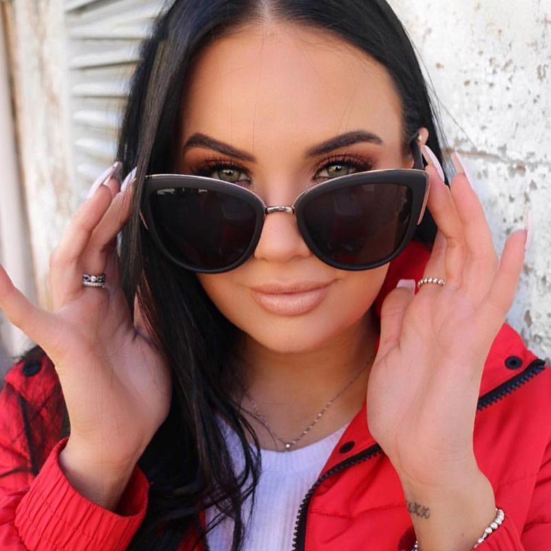 Hot Selling Glasses European and American Trend Women's Cat Eye Sunglasses Personality Leopard Print Sunglasses