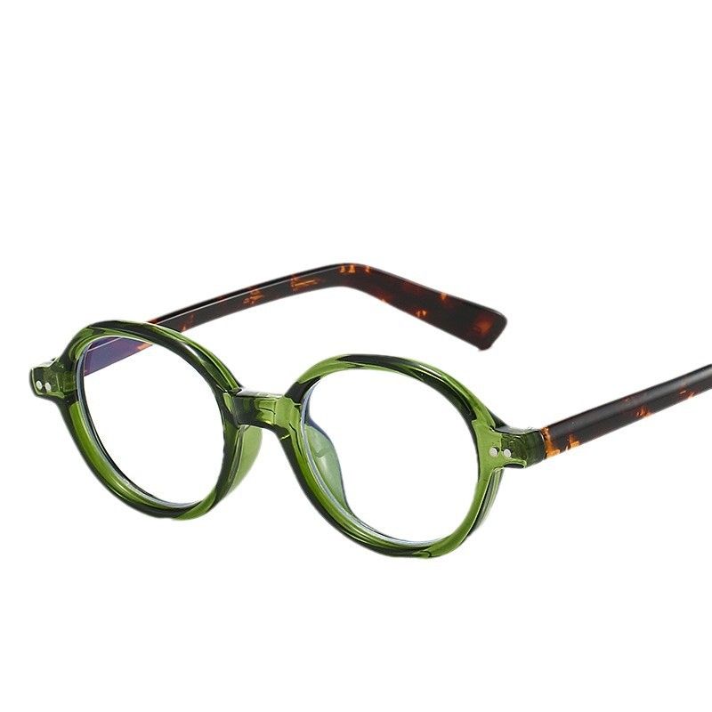 Japanese retro round frame tortoiseshell glasses frame, small frame literary women's plain glasses, ferrule imitation sheet frame