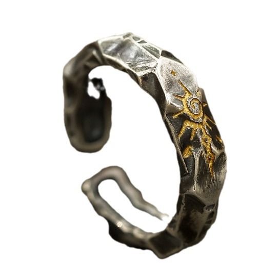 "Wishing Stone" self-discipline ring, trendy brand silver jewelry for men, Thai silver high-end sense men's men's unique men's ring