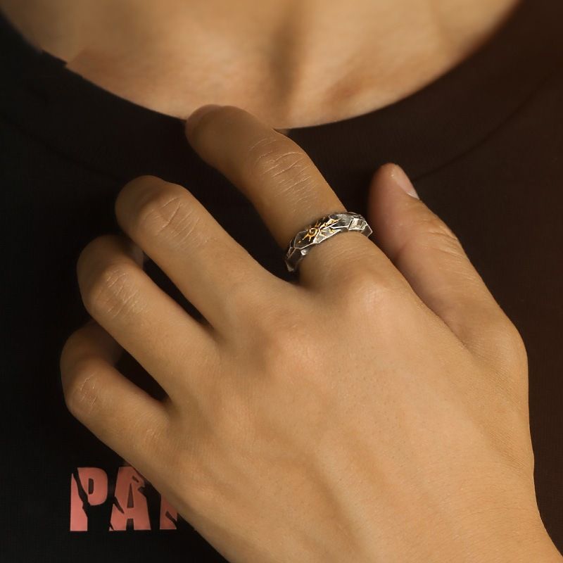 "Wishing Stone" self-discipline ring, trendy brand silver jewelry for men, Thai silver high-end sense men's men's unique men's ring