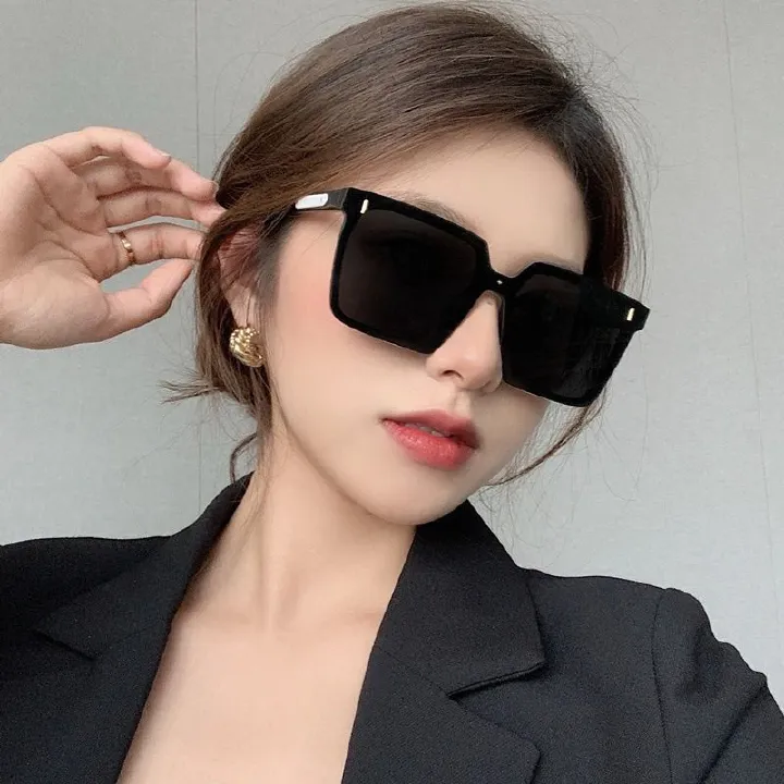 Fashion trend: Rice nail sunglasses, UV protection, male and female couple glasses, personality, one-piece large frame, square frame sunglasses