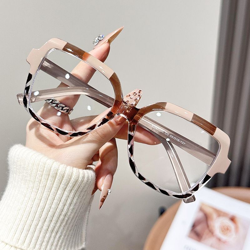 Square frame contrast anti-blue light glasses frame ins fashion large frame trend flat mirror personality European and American style new frames