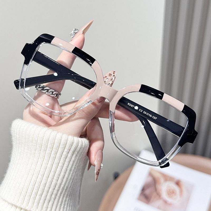 Square frame contrast anti-blue light glasses frame ins fashion large frame trend flat mirror personality European and American style new frames