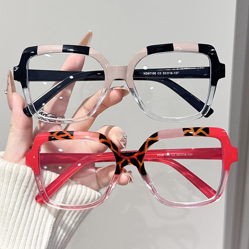 Square frame contrast anti-blue light glasses frame ins fashion large frame trend flat mirror personality European and American style new frames