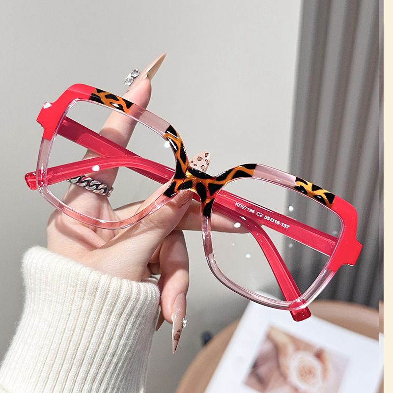 Square frame contrast anti-blue light glasses frame ins fashion large frame trend flat mirror personality European and American style new frames