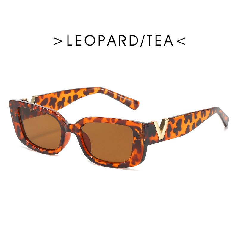 Popular fashion V-shaped square small-frame sunglasses with a sense of luxury European and American style Internet celebrities with the same trend retro sunglasses