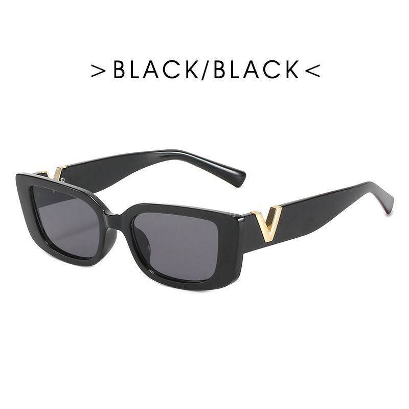 Popular fashion V-shaped square small-frame sunglasses with a sense of luxury European and American style Internet celebrities with the same trend retro sunglasses