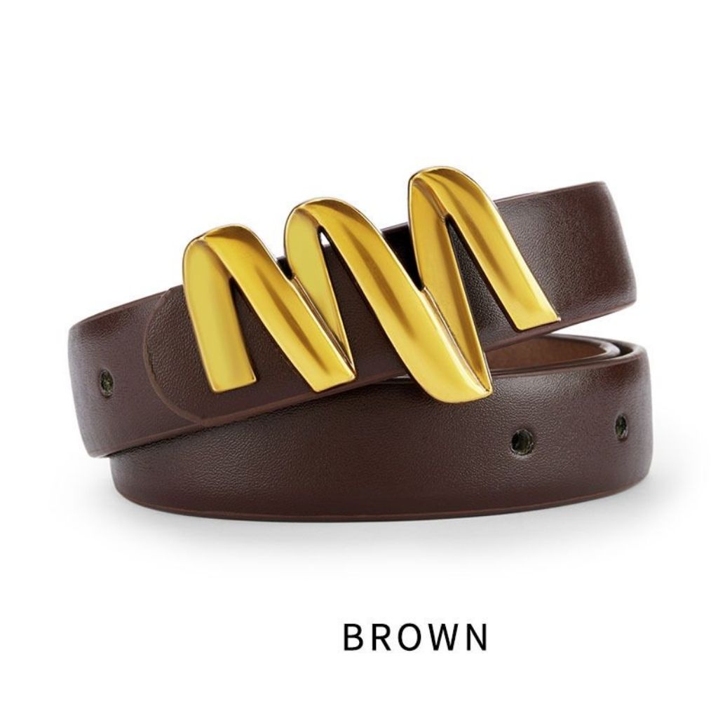 Belt women's new M buckle fashion and versatile trend ins style Korean version of the black belt with jeans belt