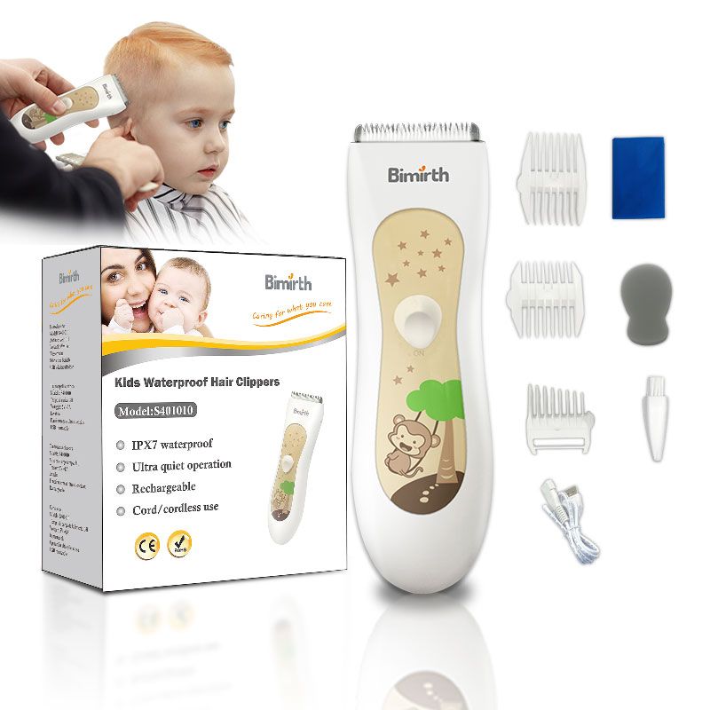 Bimirth Waterproof Rechargeable Cordless Kids Hair Clippers Infant Electric Hair Trimmer Professional in Baby Hair Clippers Since 2016