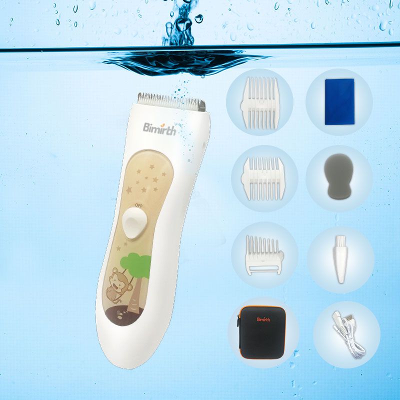 Bimirth Washable Kids Hair Clippers with EVA Storage Bag IPX 7 Waterproof Rechargeable Baby Hair Trimmers Grooming Set Professional in Baby Hair Clippers since 2016