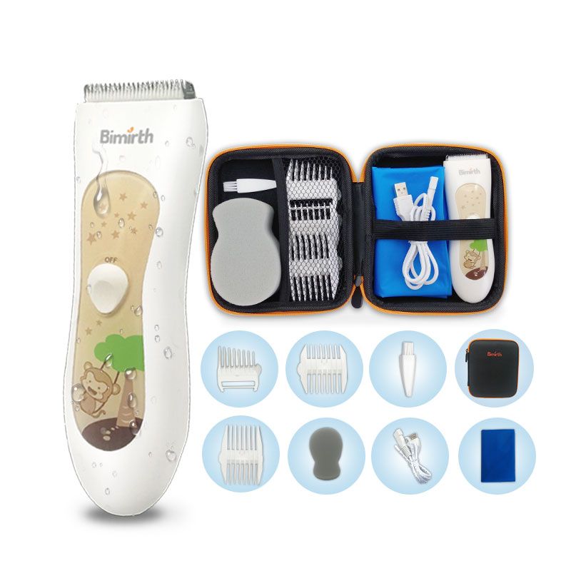 Bimirth Washable Kids Hair Clippers with EVA Storage Bag IPX 7 Waterproof Rechargeable Baby Hair Trimmers Grooming Set Professional in Baby Hair Clippers since 2016