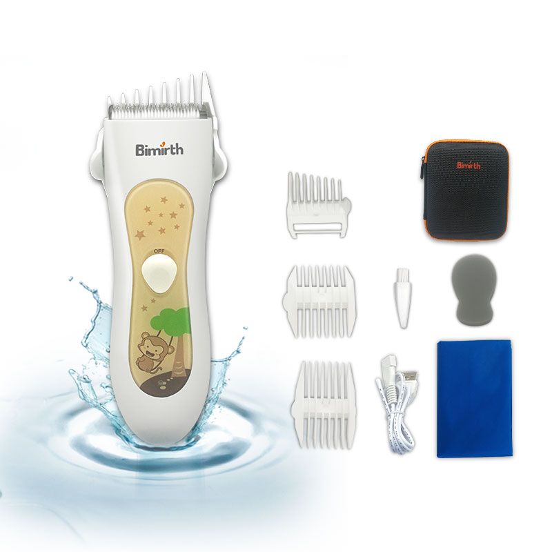 Bimirth Washable Kids Hair Clippers with EVA Storage Bag IPX 7 Waterproof Rechargeable Baby Hair Trimmers Grooming Set Professional in Baby Hair Clippers since 2016