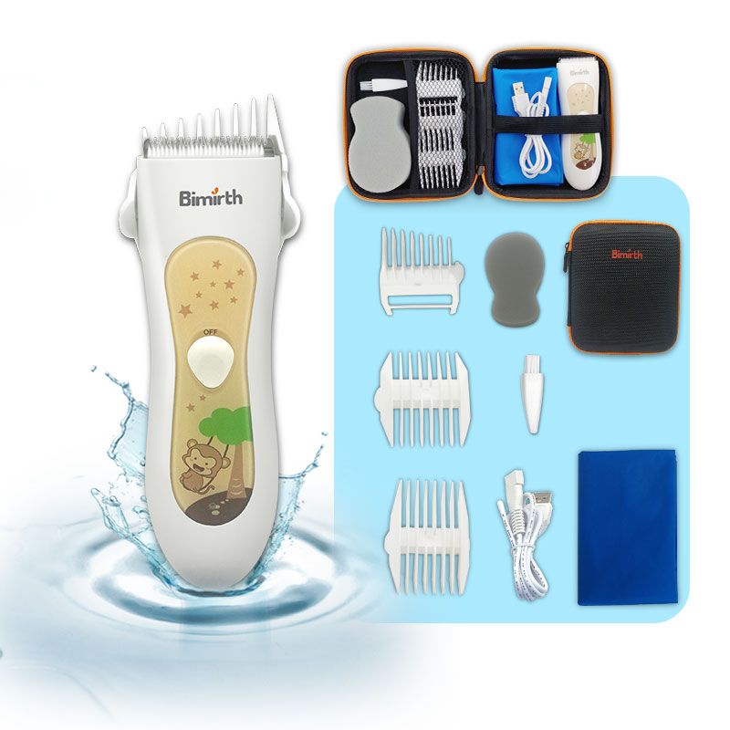 Bimirth Washable Kids Hair Clippers with EVA Storage Bag IPX 7 Waterproof Rechargeable Baby Hair Trimmers Grooming Set Professional in Baby Hair Clippers since 2016