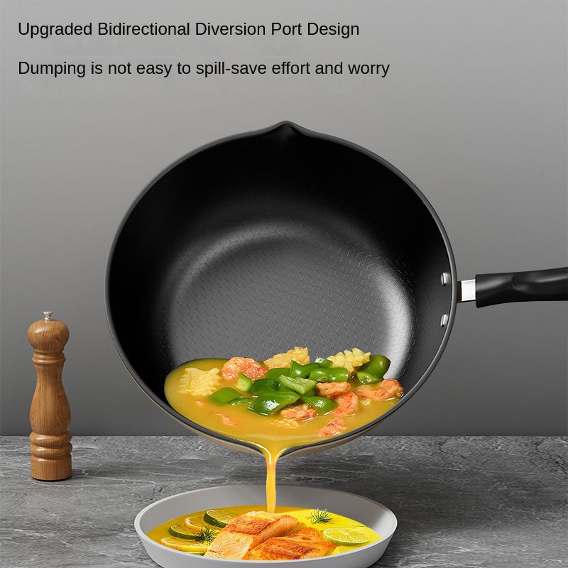 New household honeycomb non-stick multi-functional iron pan double guide flat pan Suitable for various stoves