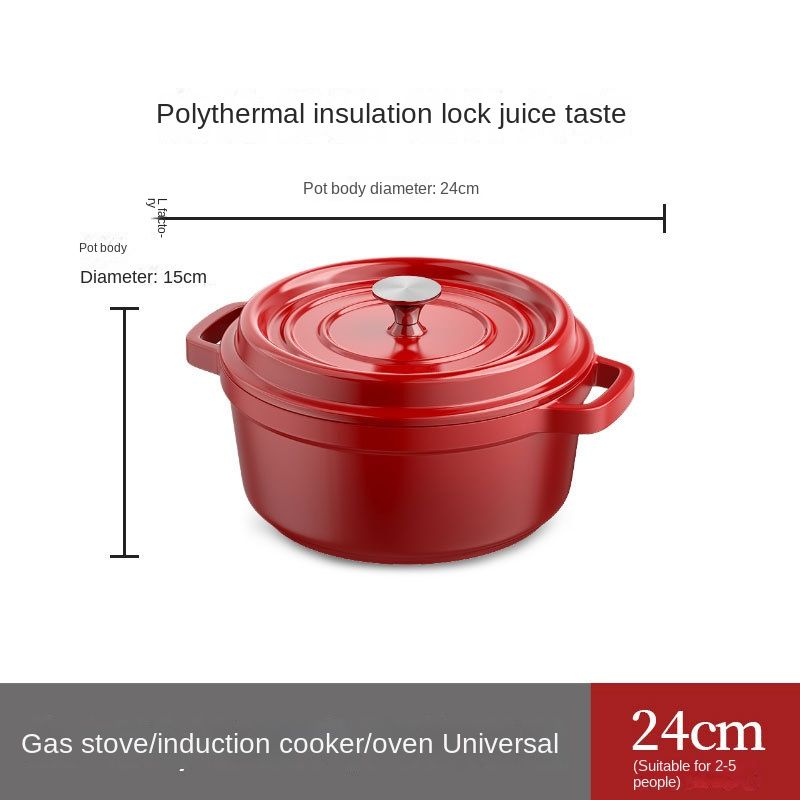 New enamel material household cast iron pot soup pot frying stew multi-functional pot soup pot