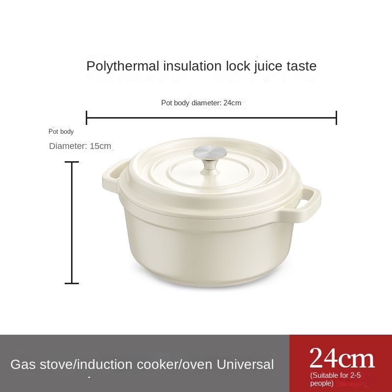 New enamel material household cast iron pot soup pot frying stew multi-functional pot soup pot