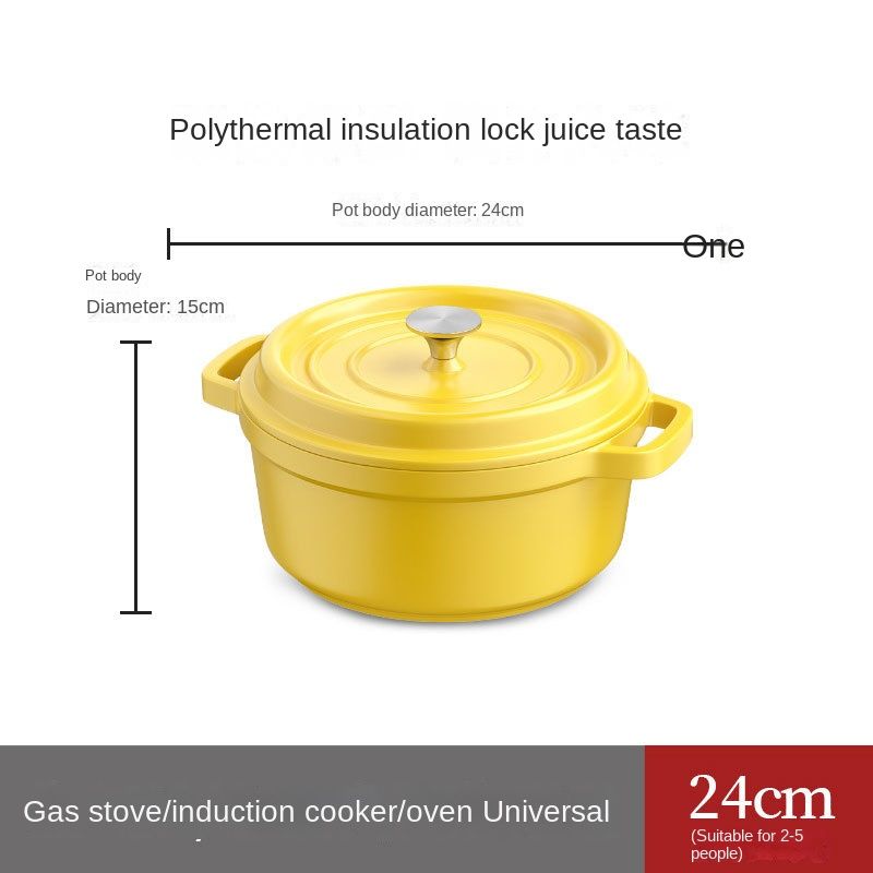 New enamel material household cast iron pot soup pot frying stew multi-functional pot soup pot