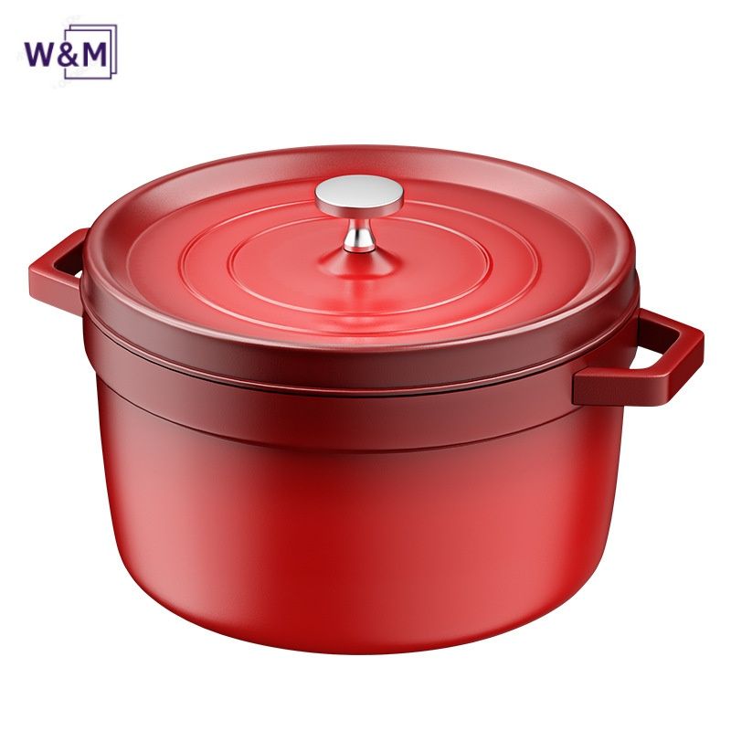 New enamel material household cast iron pot soup pot frying stew multi-functional pot soup pot
