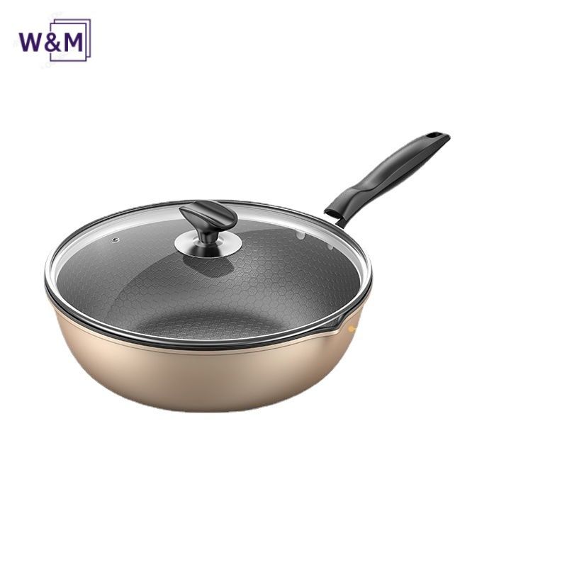 New household honeycomb non-stick multi-functional iron pan double guide flat pan Suitable for various stoves