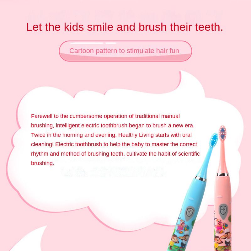 Hilton Kids Electric Toothbrush Waterproof Sonic toothbrush with both USB charging and battery 2 modes.