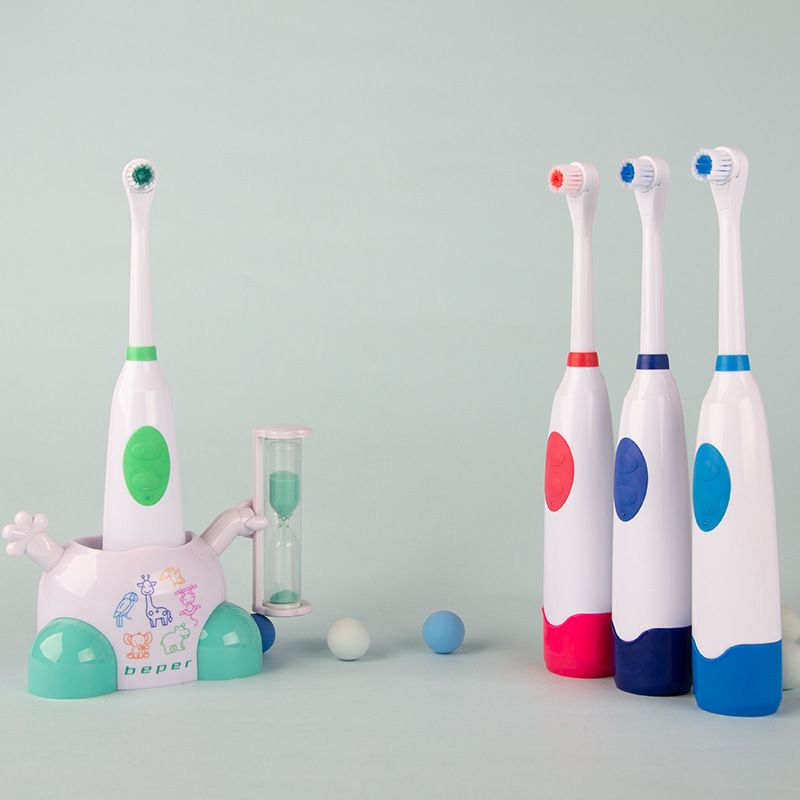 Universal battery mode Rotary brush head Shockproof and waterproof soft-bristled household electric toothbrush for children (4 colors)