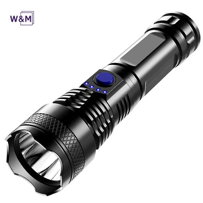 Home flashlight power display USB charging portable outdoor lighting camping flashlight