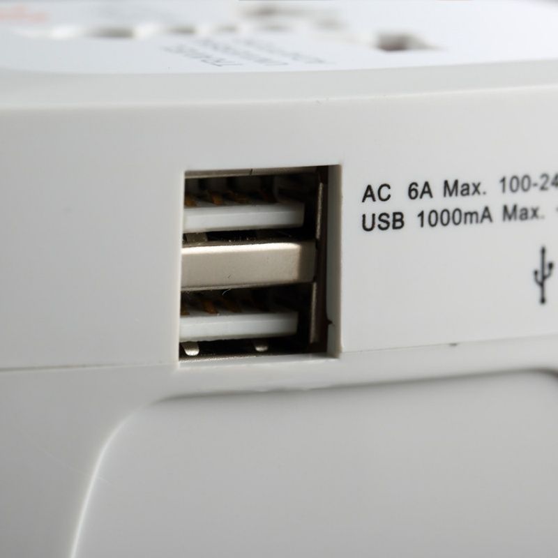 Global travel foreign travel electrical charging multi-function converter plug (including 2 USB ports), suitable for UK/EU/AU/US/CN