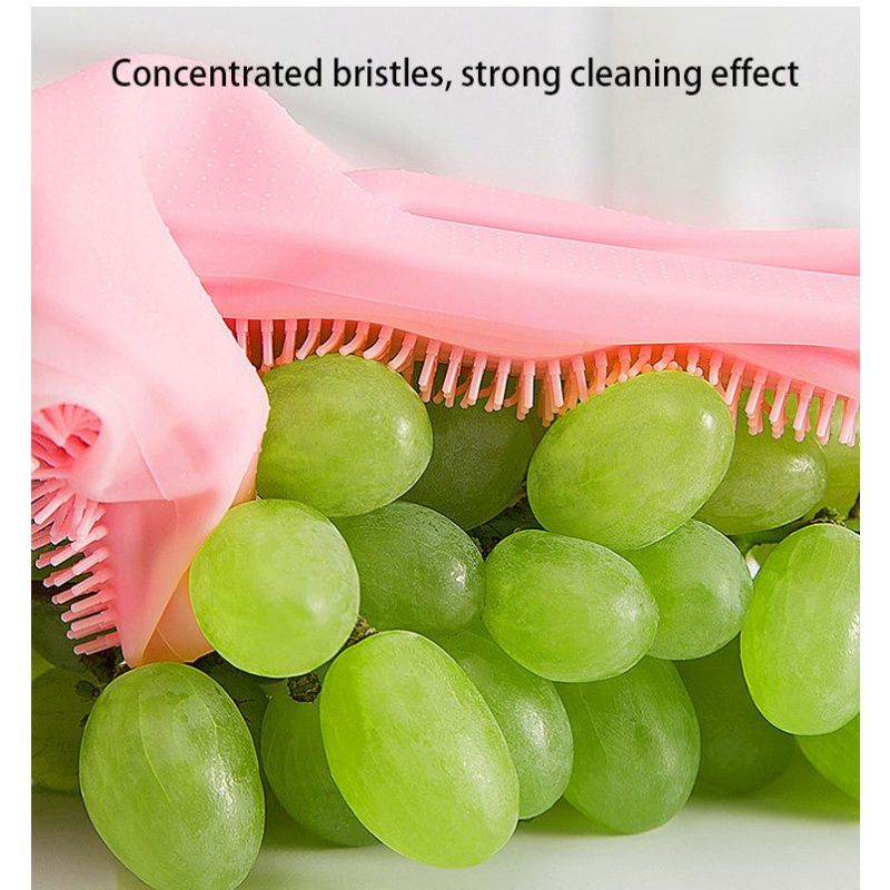 Silicone thick durable gloves with soft spines, anti-slip and anti-wear scrubbing kitchen gloves,each pair weight 120g,a good helper for you to wash and clean.