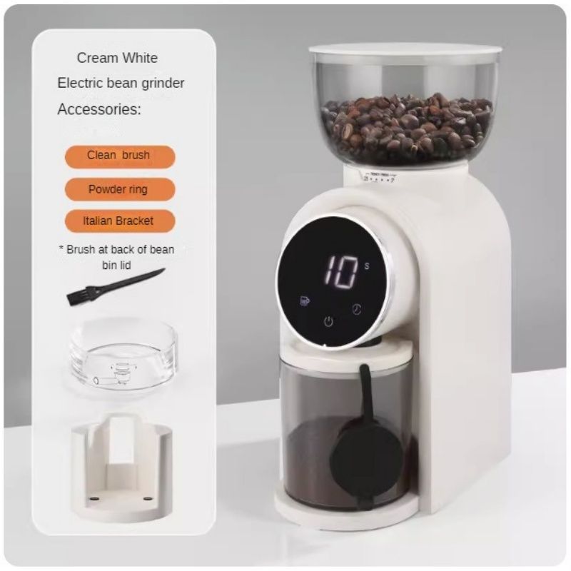 Commercial intelligent electric bean grinder Italian steel core small electric coffee bean grinder (suitable for cafes and restaurants)