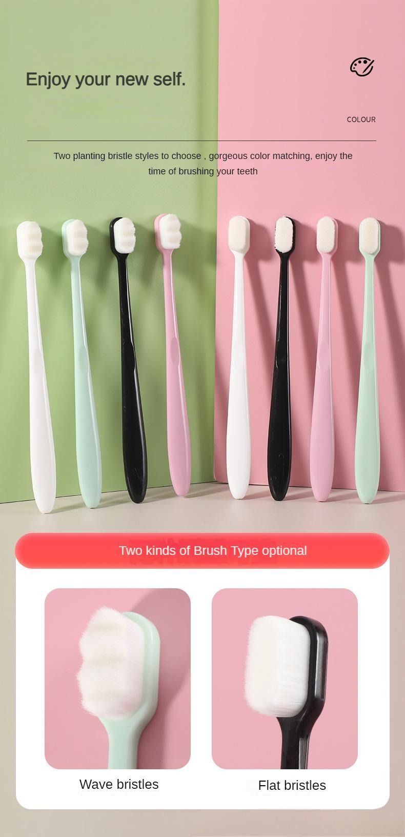 Super soft ten thousand bristles toothbrush suitable for pregnant women, children, gingival teeth sensitive bleeding persons