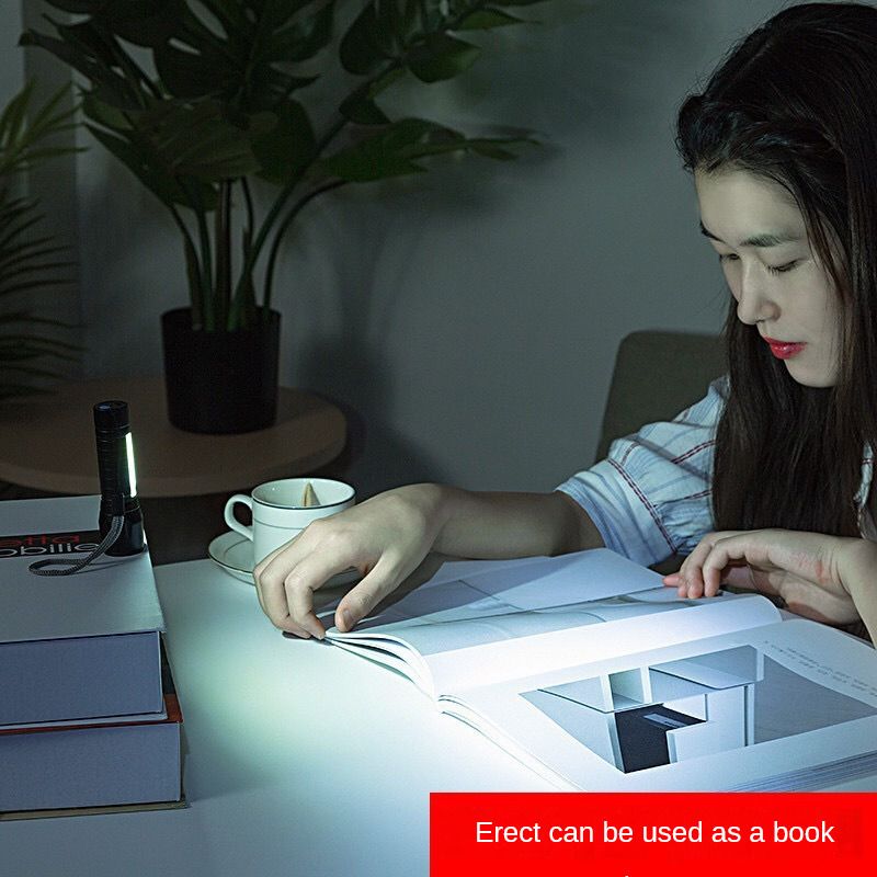 Multi-functional mini flashlight Strong light COB side light flashlight telescopic zoom LED portable flashlight