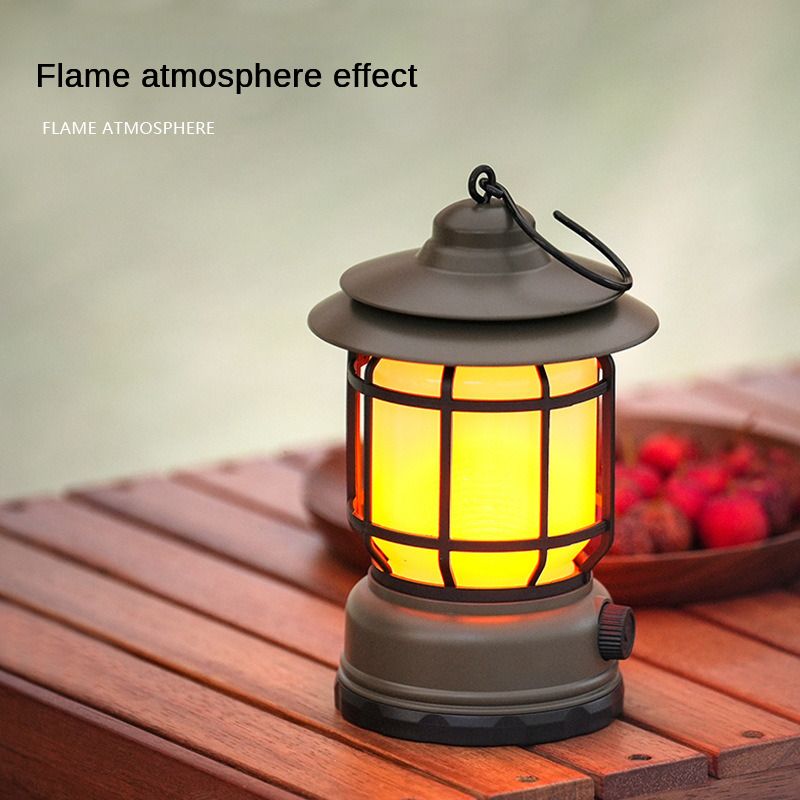 New Rechargeable style outdoor camping light portable camping camp light multi-functional charging tent retro lantern atmosphere light