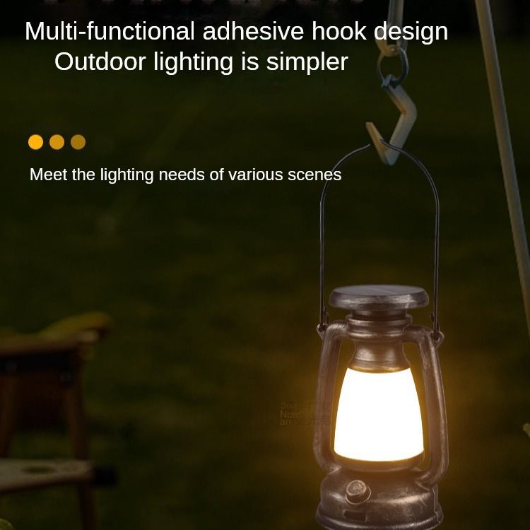 Camping Courtyard Garden atmosphere LED lights Camping retro horse lights Outdoor rechargeable solar hand-held lanterns