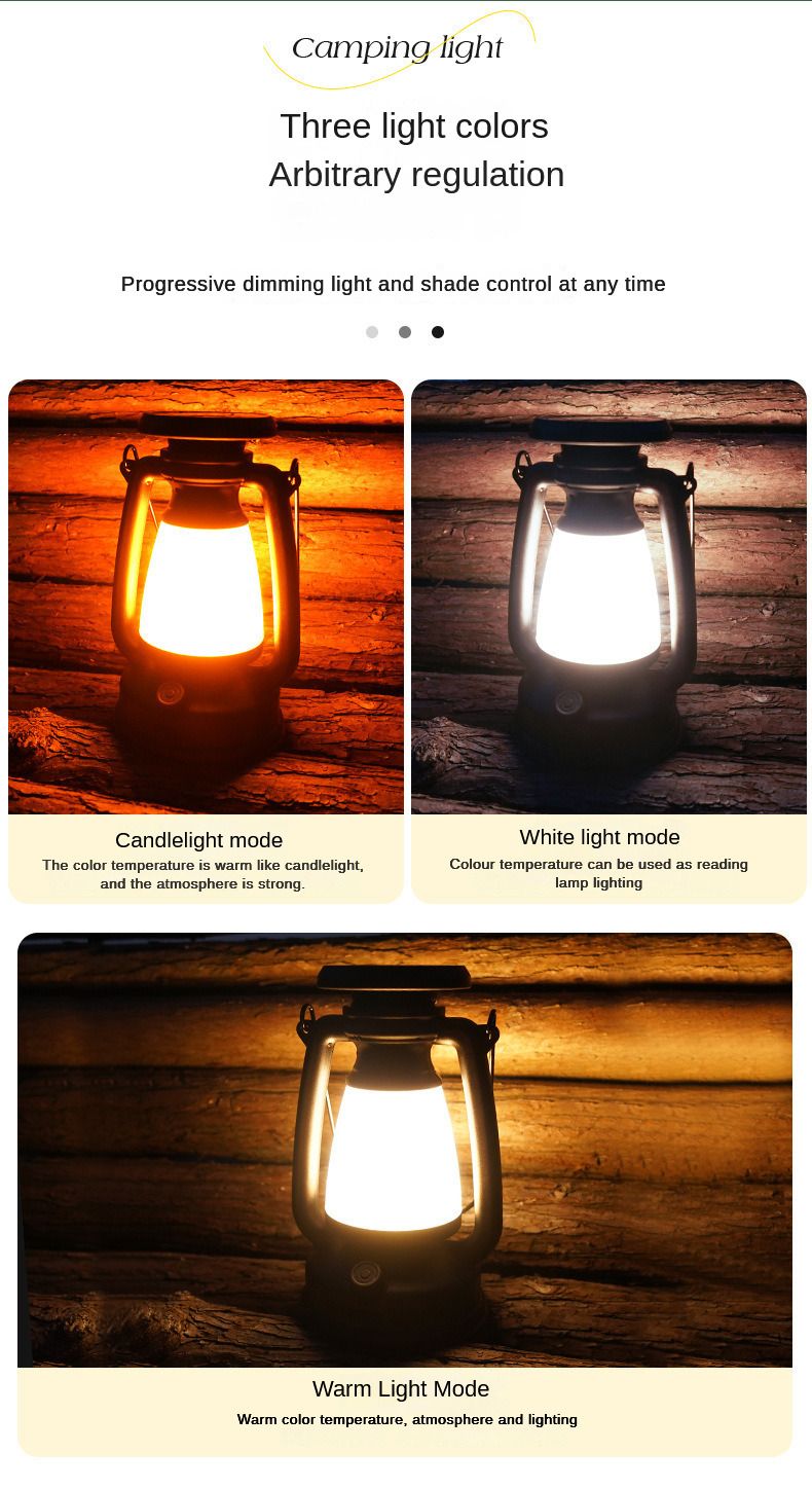 Camping Courtyard Garden atmosphere LED lights Camping retro horse lights Outdoor rechargeable solar hand-held lanterns