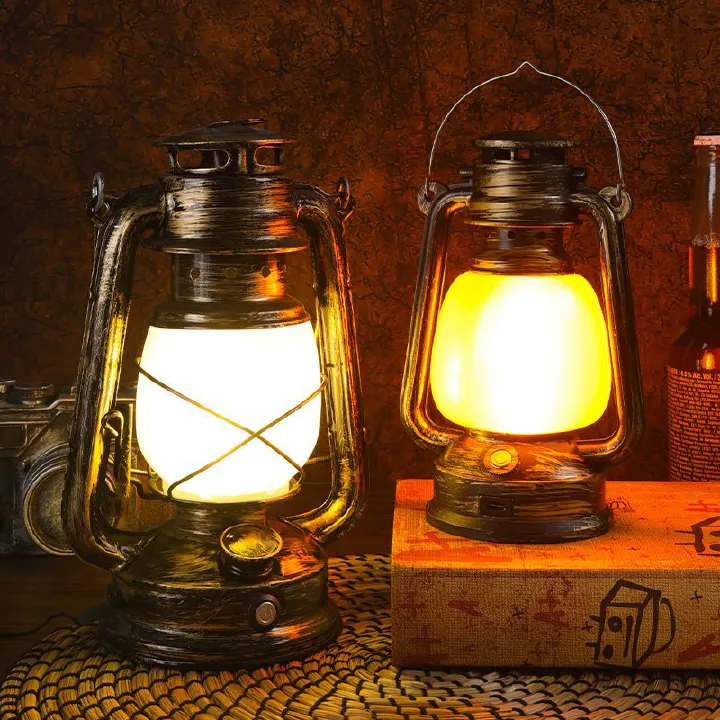 Camping Courtyard Garden atmosphere LED lights Camping retro horse lights Outdoor rechargeable solar hand-held lanterns