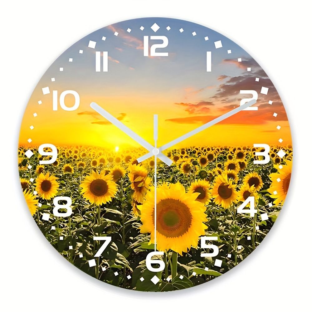 Luxury Silent Art Wall Clock：new home 12-inch (30CM) toughened glass wall clock Living Room Clock Bedroom Silent European Quartz clock (multiple clock face creative patterns)AA battery powered