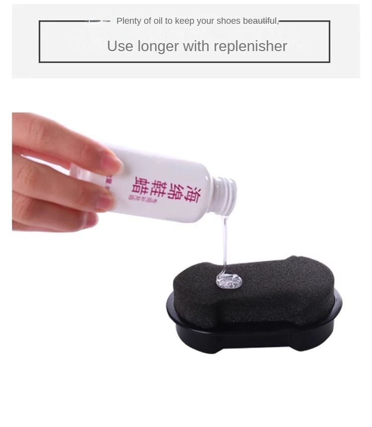 Leather shoes leather clothing leather goods maintenance and cleaning colourless shoe wax oil and shoe polish(sponge brush)