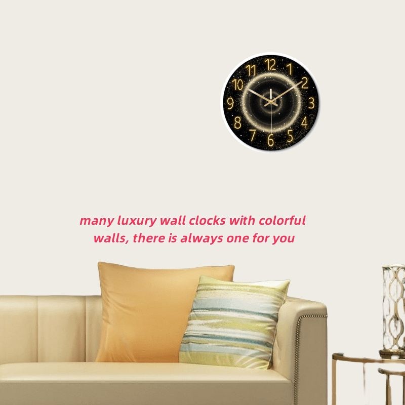 Luxury Silent Art Wall Clock:new space star home 12-inch (30CM) toughened glass wall clock Living Room Clock Bedroom Silent Quartz clock (multiple clock face creative patterns)AA battery powered