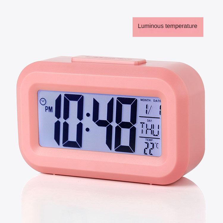 Home multi-purpose digital alarm clock with glow-in-the-dark solid color clock alarm for students and children gifts